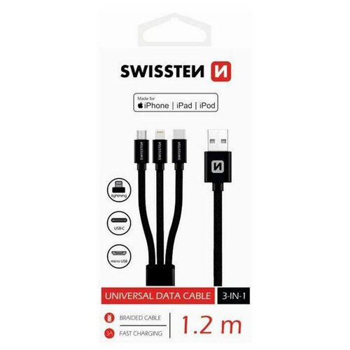 SWISSTEN Univerzálny kábel USB 3v1