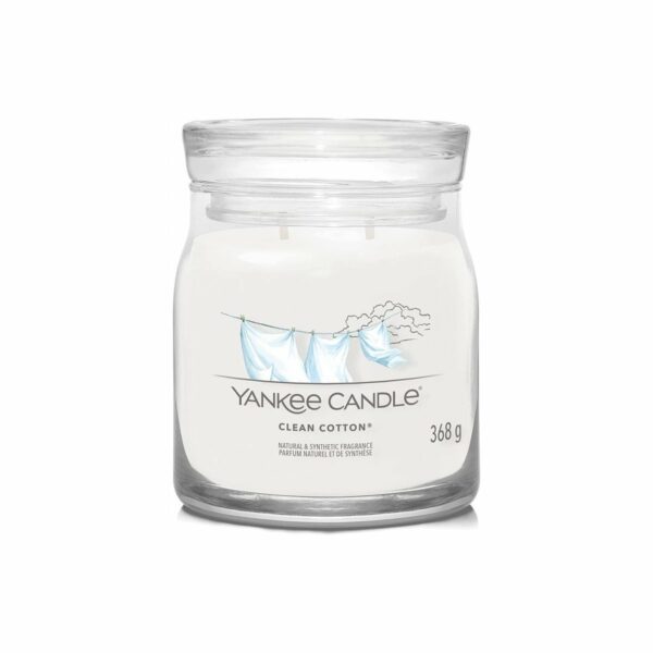 Yankee Candle vonná sviečka Signature v skle stredná Clean Cotton